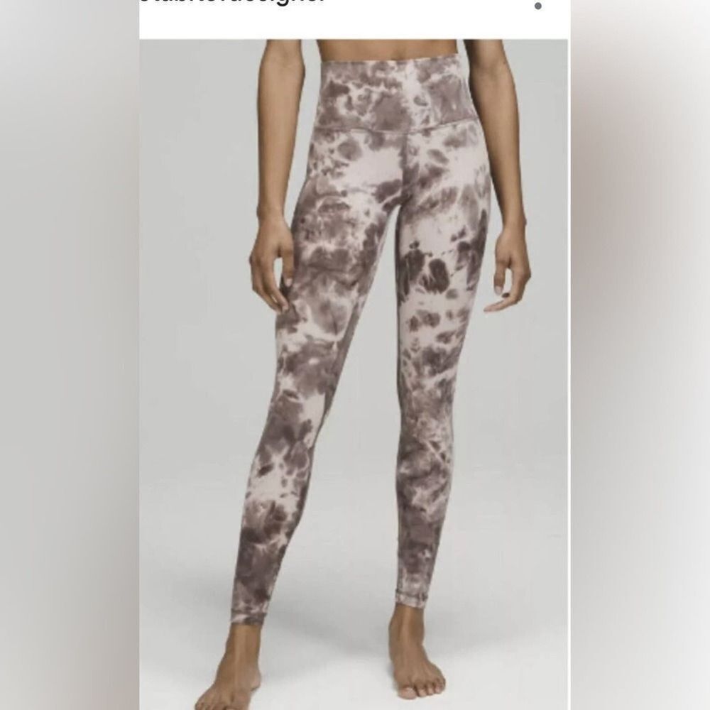 TAN+LINES TEMESCAL COCO CLOUDS HIGH RISE LEGGINGS SET SIZE‎ M